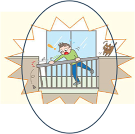 ベランダの手すりのイラスト